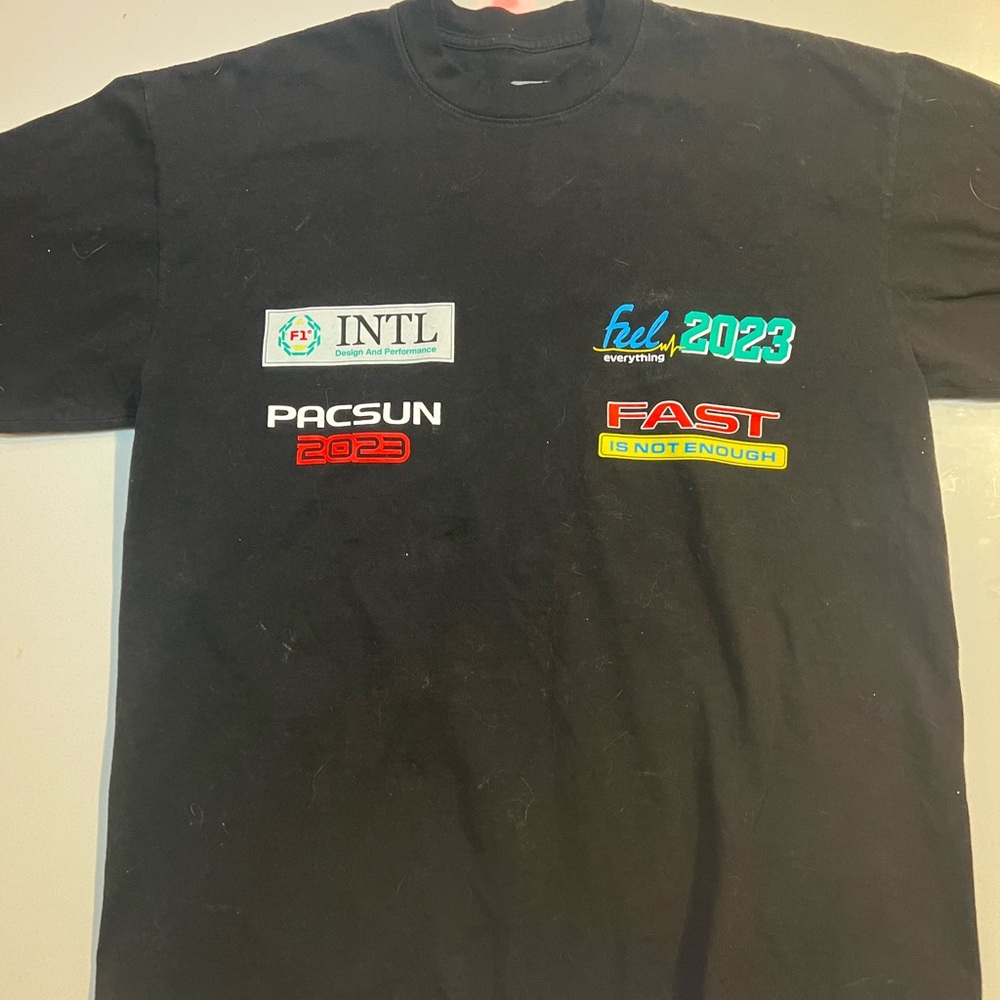 PacSun Black Graphic Tee with Colorful Accents